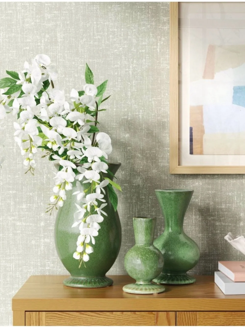 NEW! Tall Glazed Ceramic Vase Green - Threshold 13” Inches, Summer 2026